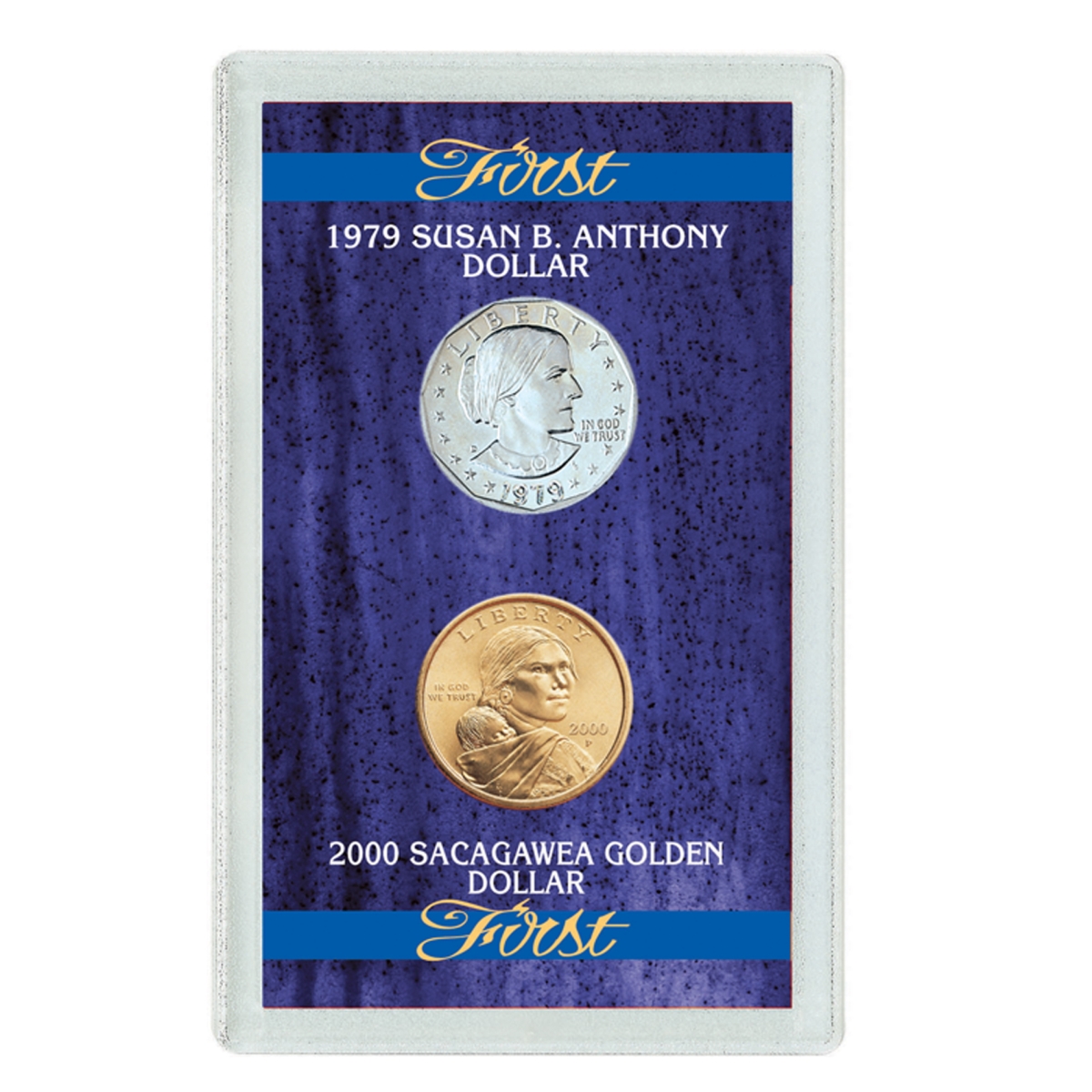 Picture of UPM Global 12599 First 1979 Susan B. Anthony Dollar & 2000 First Sacagawea Dollar