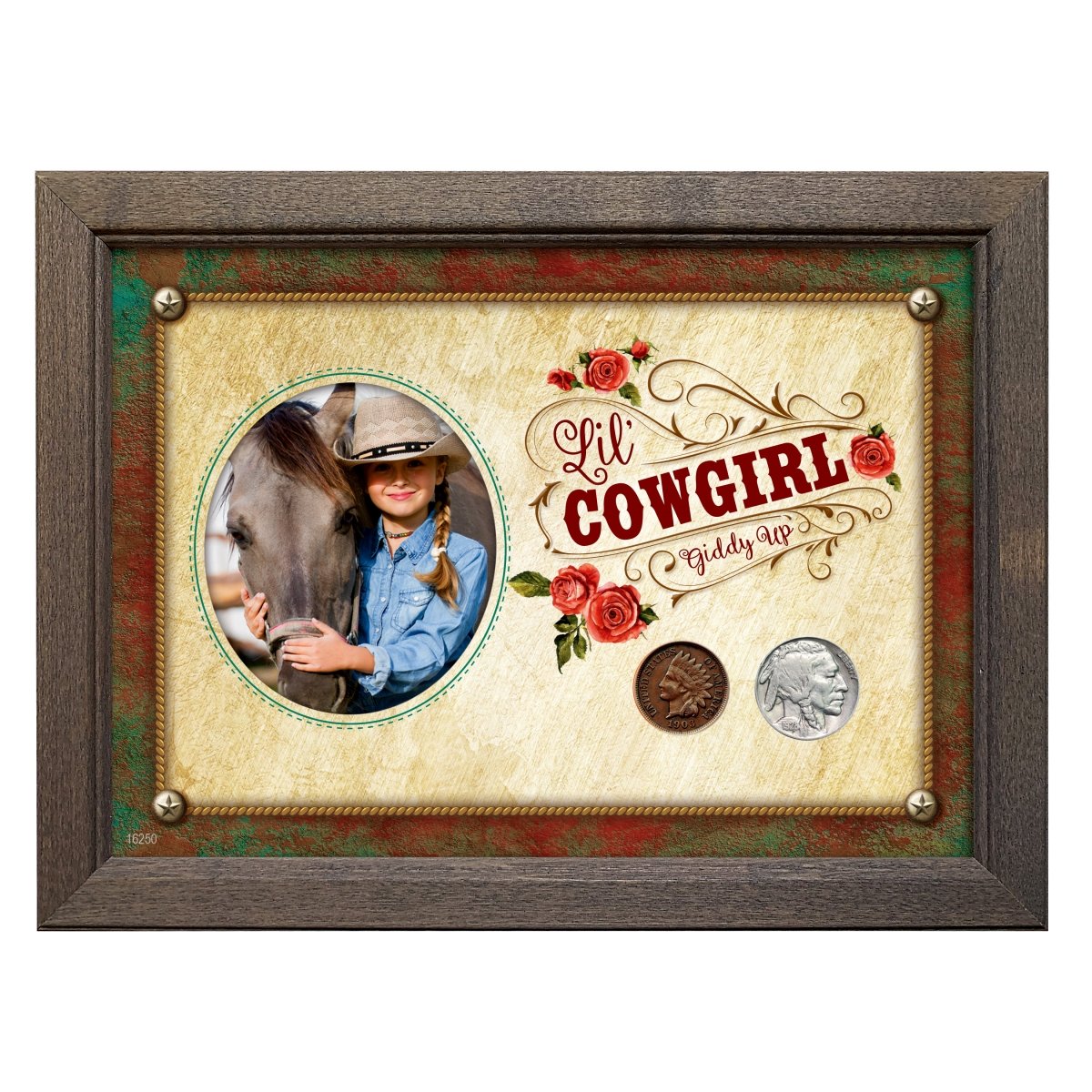 Picture of UPM Global 16250 5 x 7 in. Lil Cowgirl Coin Set Frame