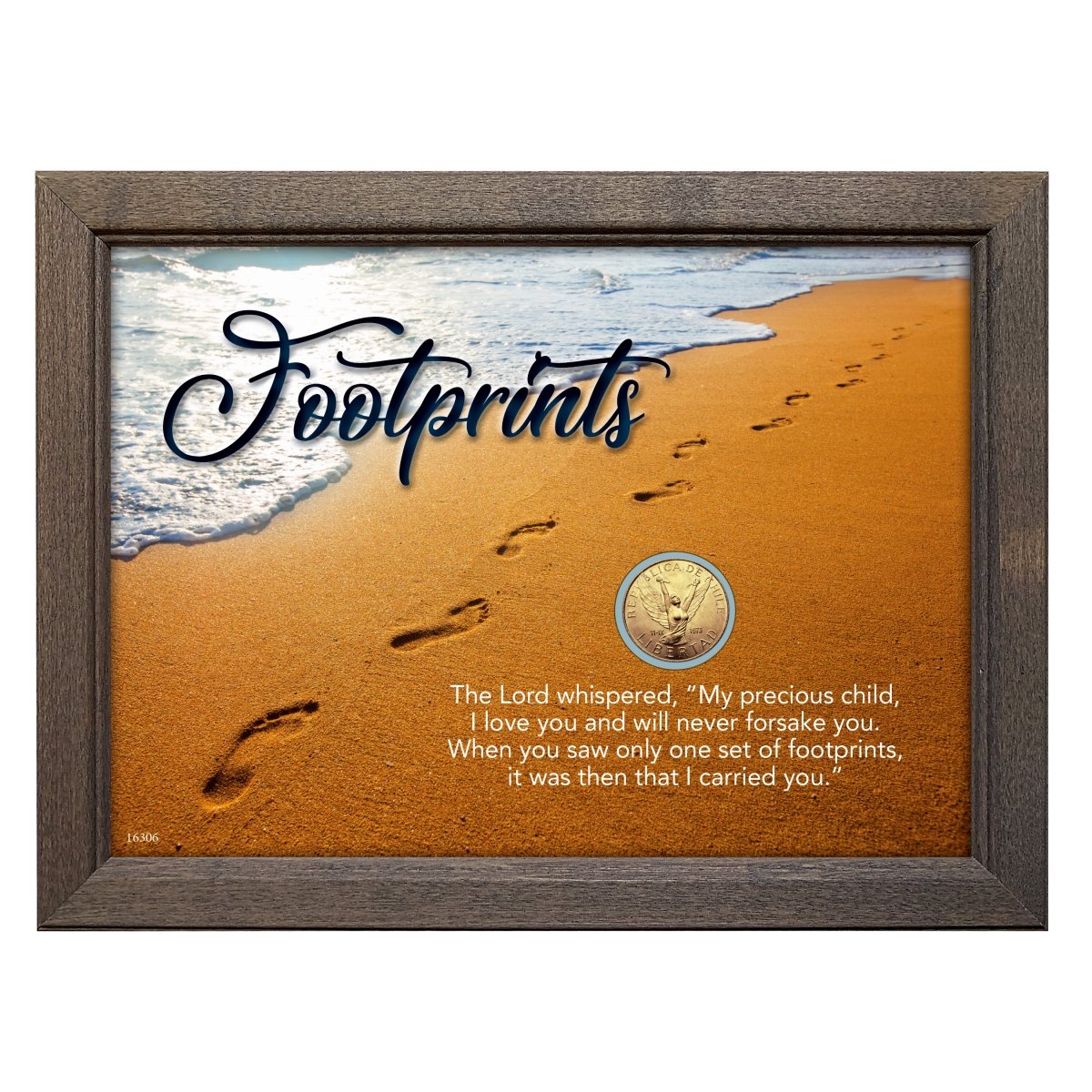 Picture of UPM Global 16306 5 x 7 in. Footprints with Angel Coin in Frame
