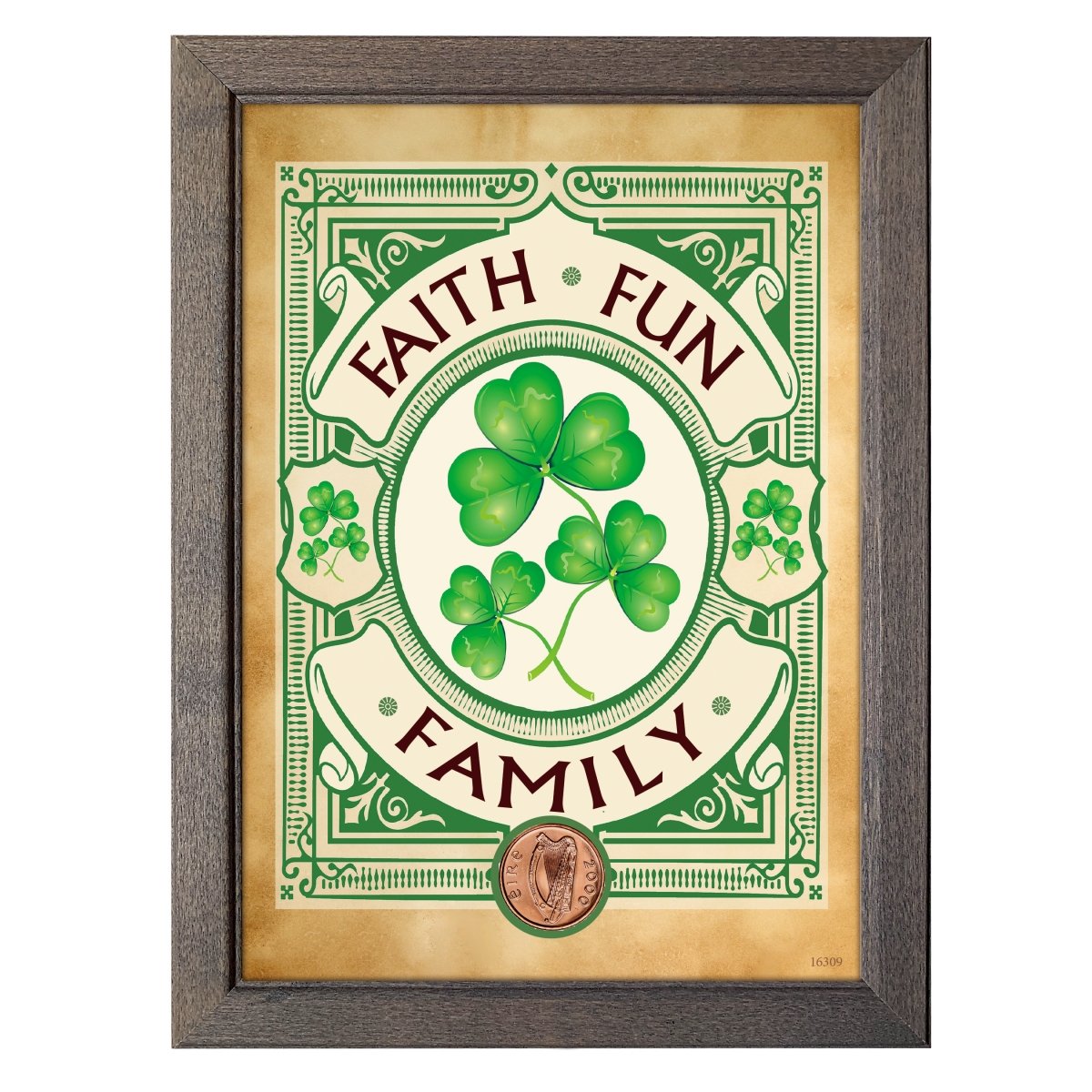 Picture of UPM Global 16309 5 x 7 in. Irish- Faith&#44; Fun & Family with Irish Penny Coin in Frame