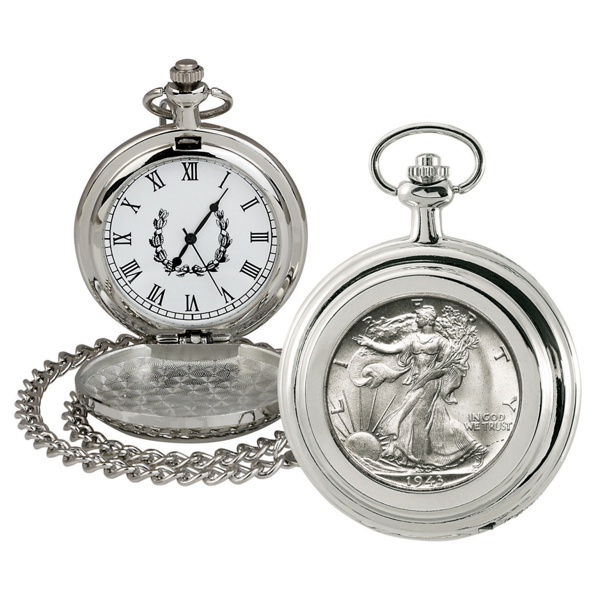 Picture of UPM Global 13133 Silver Walking Liberty Half Dollar Coin Pocket Watch