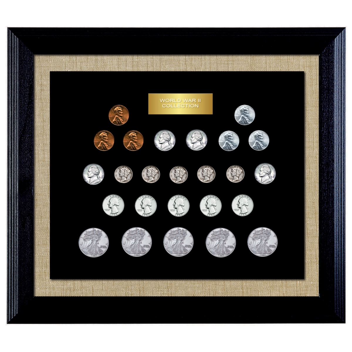 Picture of UPM Global 13957 World War II Coin Collection in Wood Frame