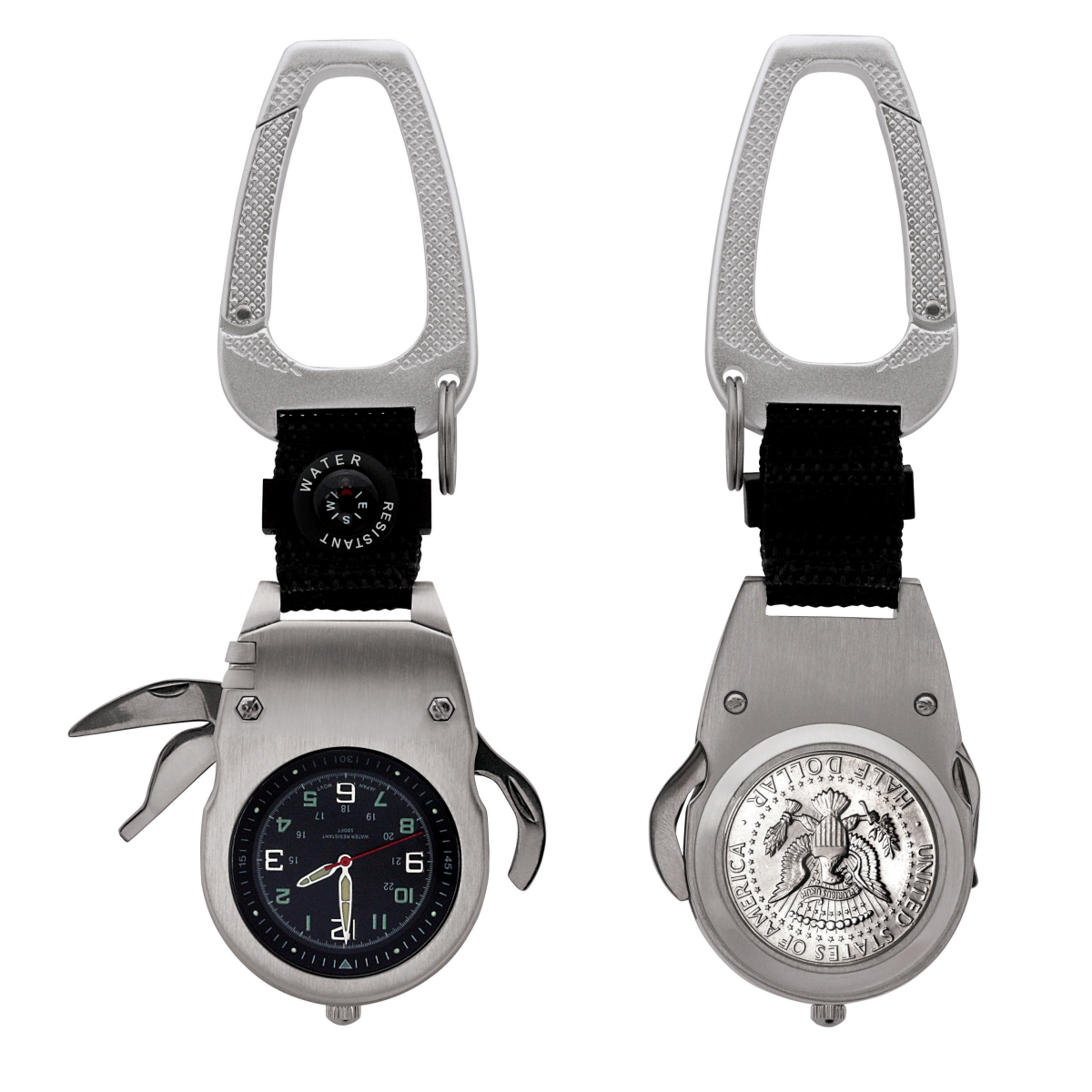 Picture of UPM Global 13979 Presidential Seal JFK Half Dollar Coin Multi-Tool Pocket Watch Compass