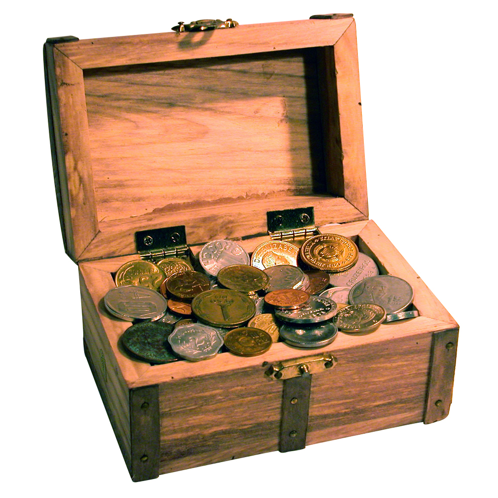 Picture of UPM Global 14171 Treasure Chest of 50 Coins from Around the World