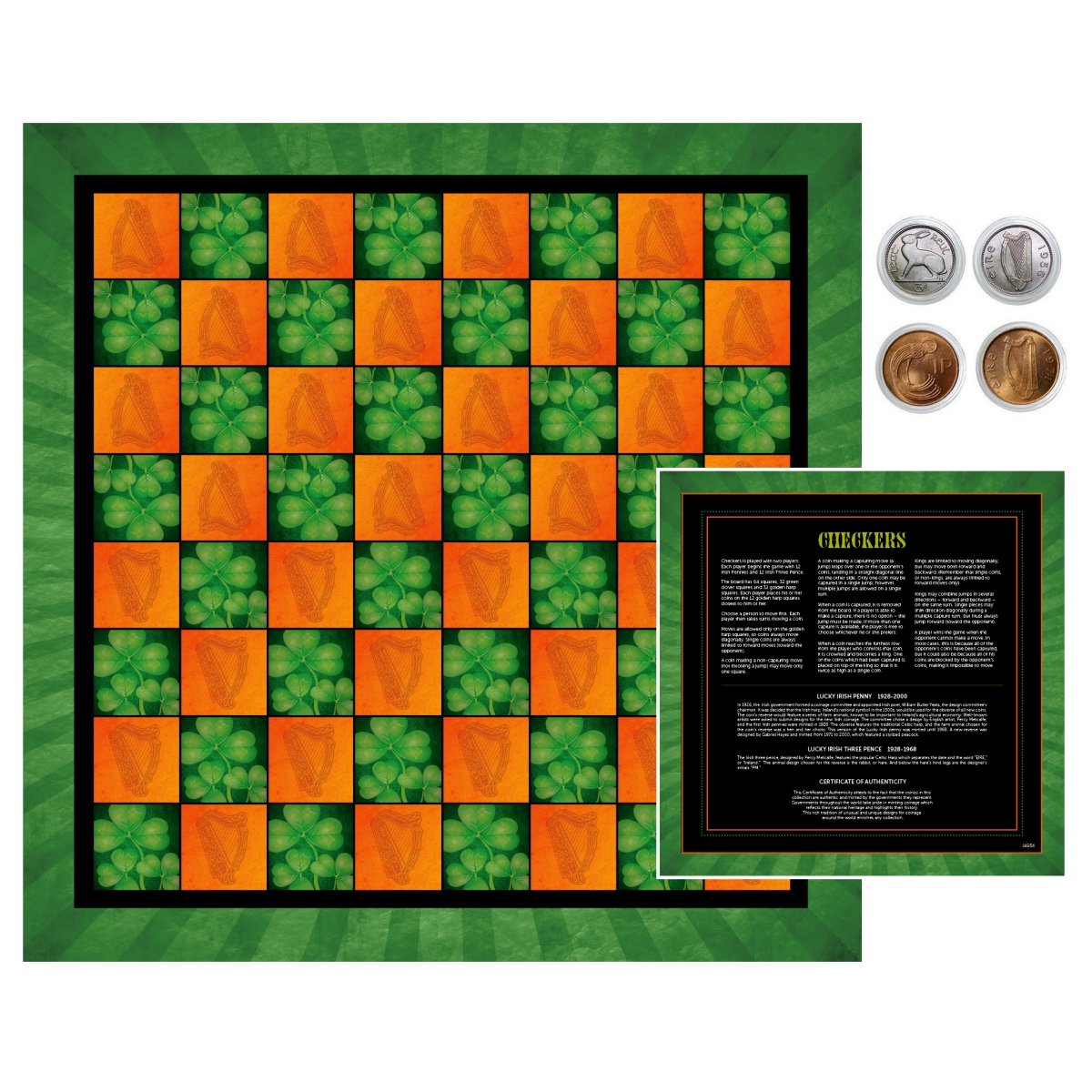 Picture of UPM Global 14954 Irish Checker Coin Checker Set