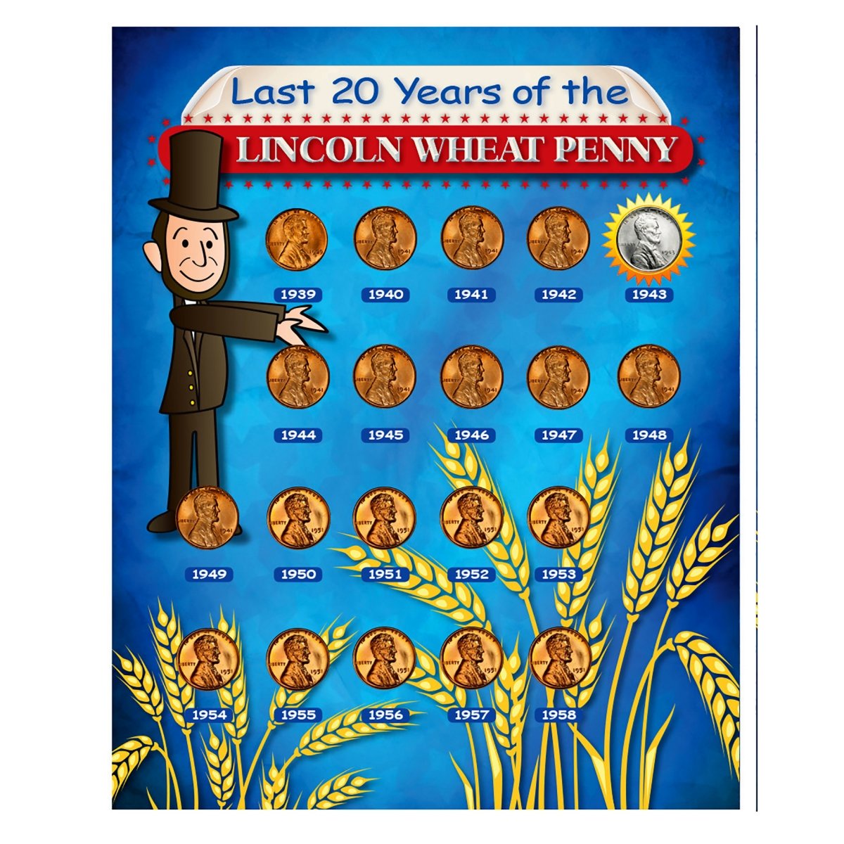 Picture of UPM Global 15708 Last 20 Years of the Lincoln Wheat Penny Beginner Coin Set