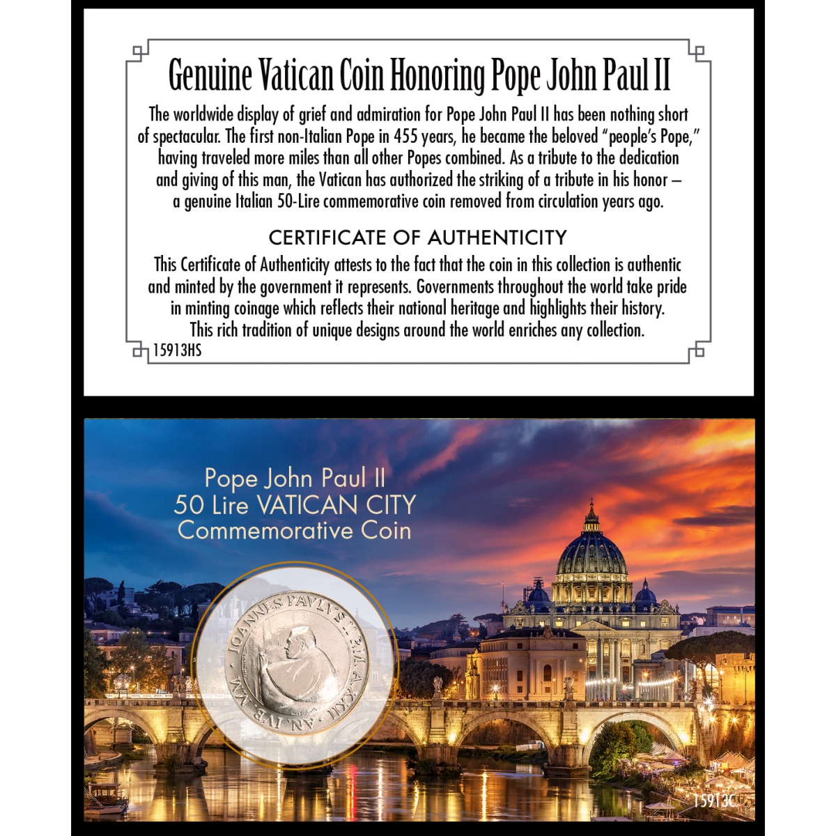 Picture of UPM Global 15913 Pope John Paul II 50 Lire Vatican City Coin