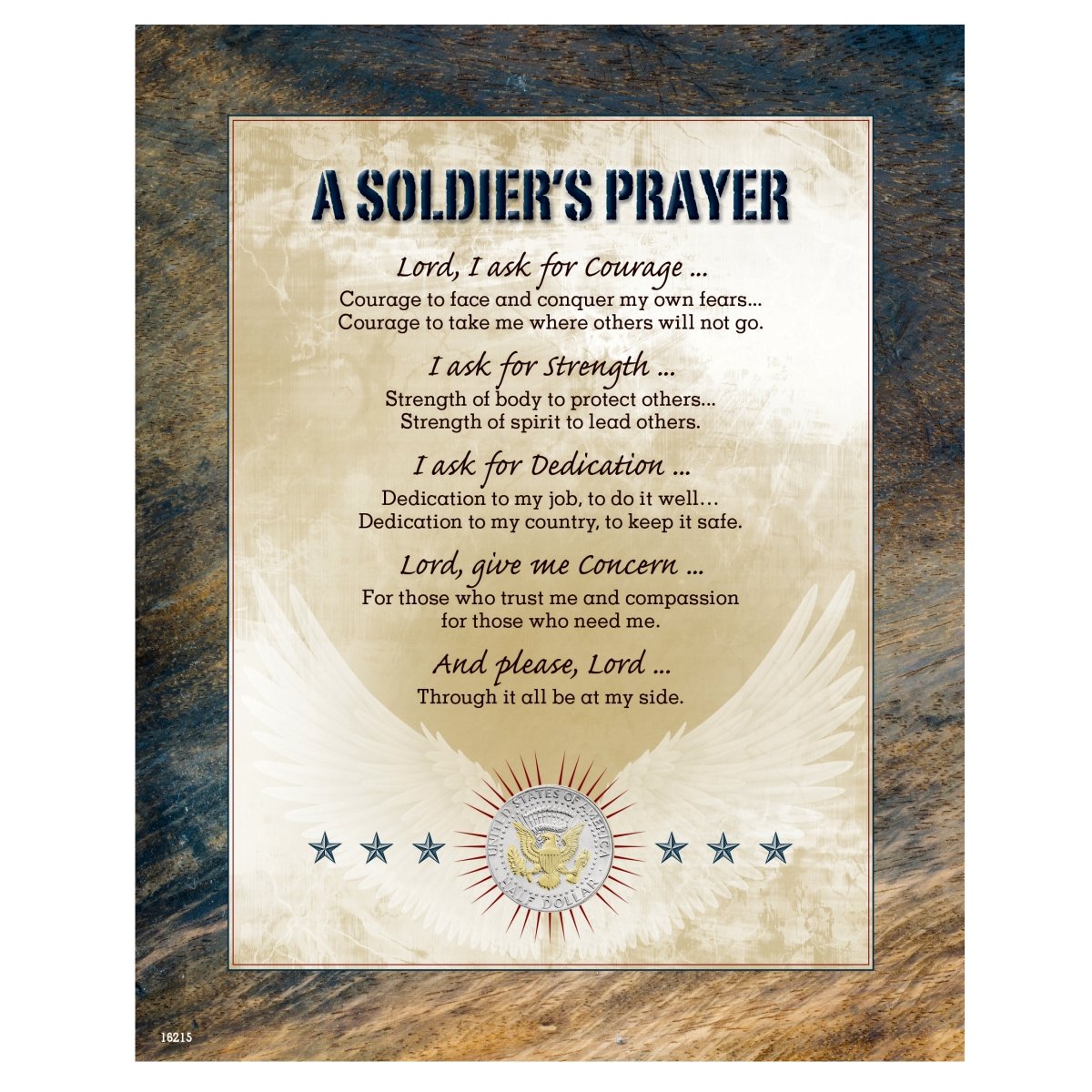 Picture of UPM Global 16215 A Soldiers Prayer with Genuine JFK Half Dollar Matted Coin