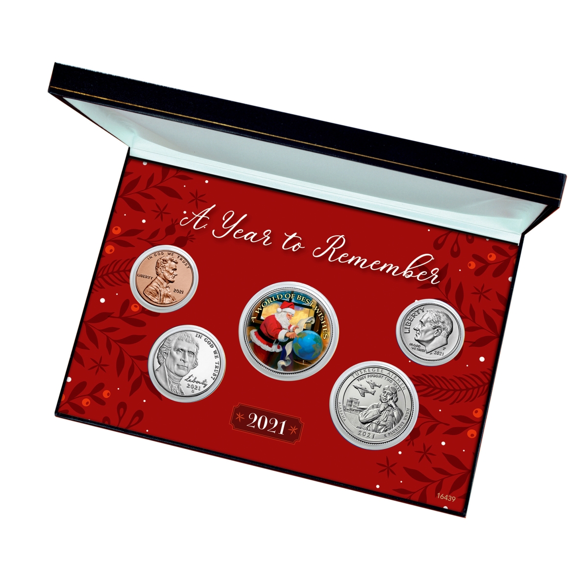 Picture of American Coin Treasures 16439 2021 Year To Remember Santa Coin Box Set