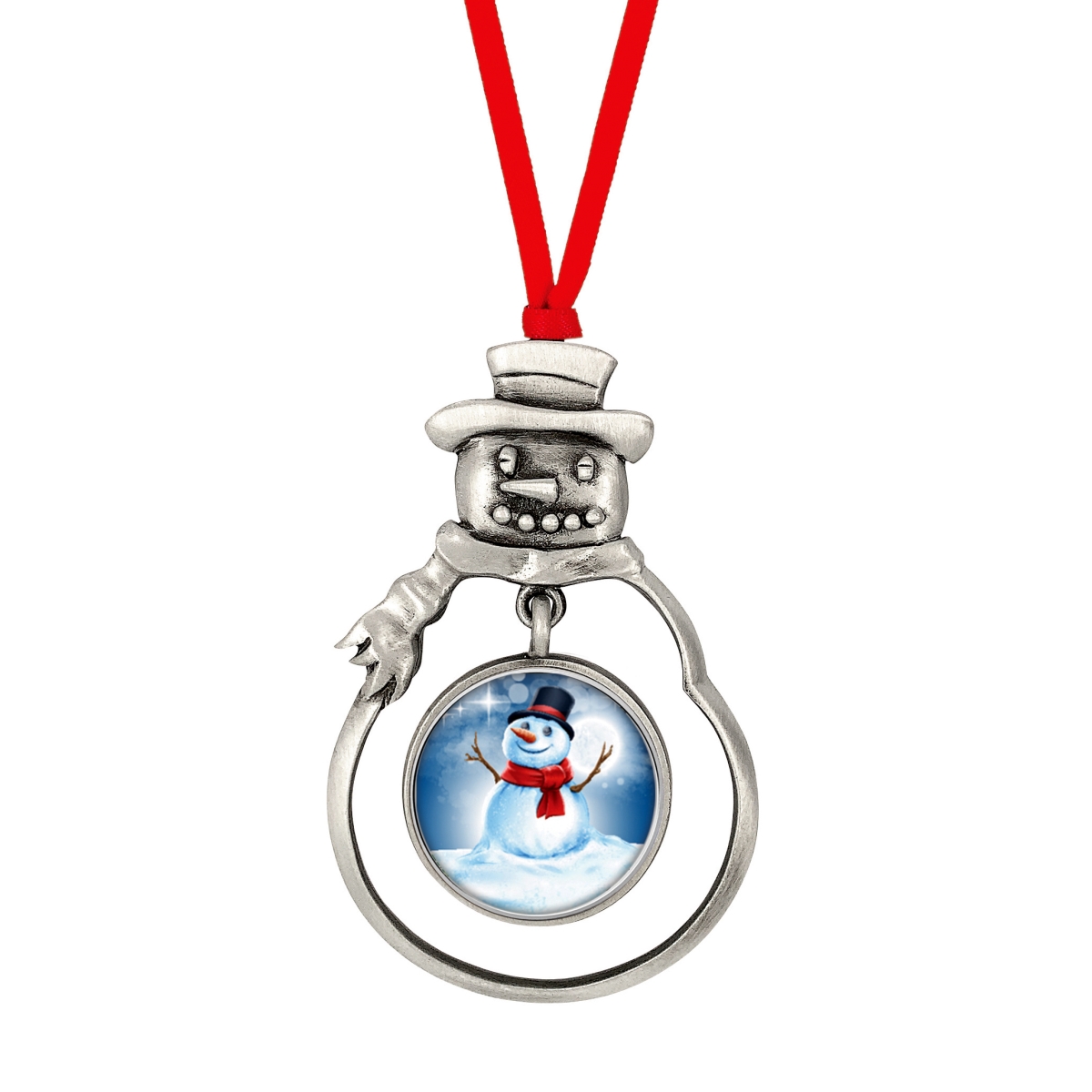 Picture of American Coin Treasures 16622 Snow Man Ornament with Colorized Quarter Snowman Coin
