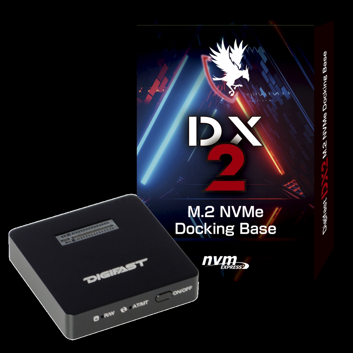 Picture of Digifast DX2-B Lightweight & Portable Design USB3.2 Gen2 Type-C 10 Gbps M.2 Nvme SSD Docking Base&#44; Black