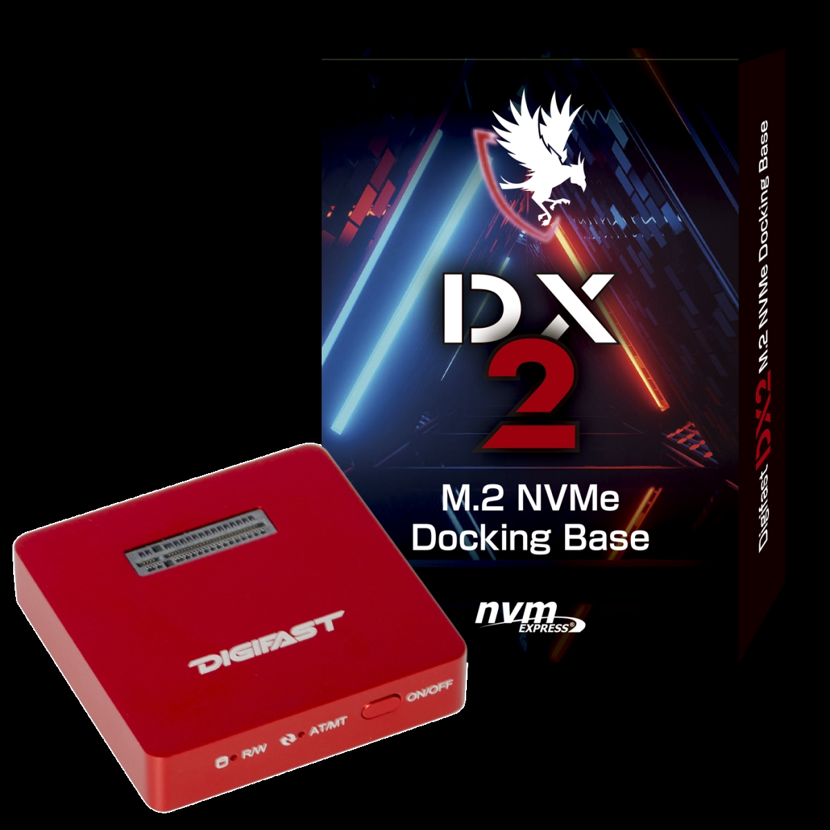 Picture of Digifast DX2-R Lightweight & Portable Design USB3.2 Gen2 Type-C 10 Gbps M.2 Nvme SSD Docking Base&#44; Red