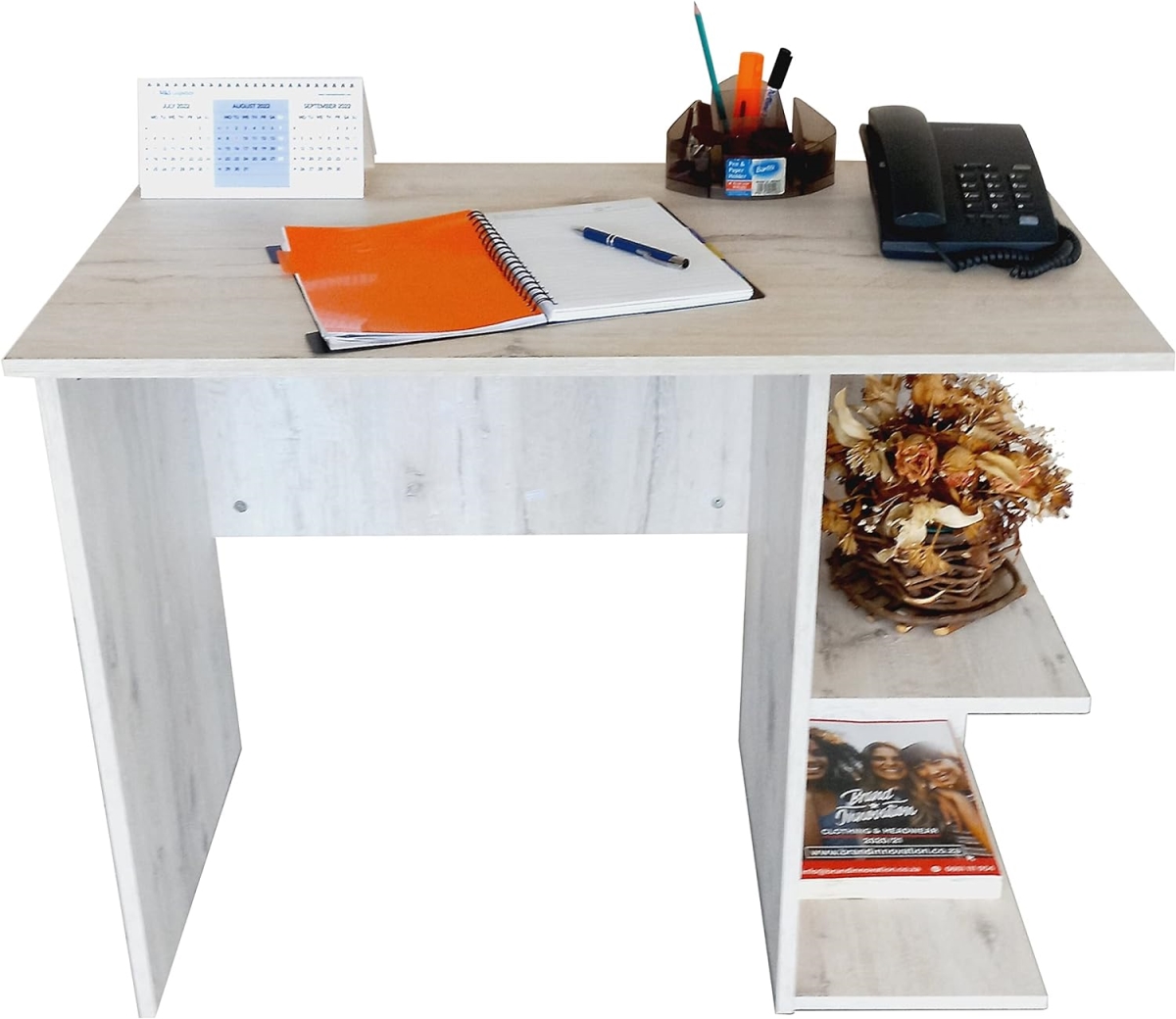 STUDYDESKNICE01 900 x 500 in. Melamine Study Desk, Nordic Ice