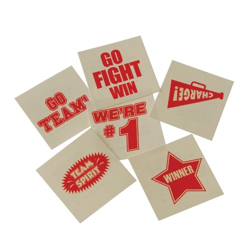 Picture of US Toy KD42-04X19 School Spirit Tattoos - Red&#44; 19 Per Pack - Pack of 144