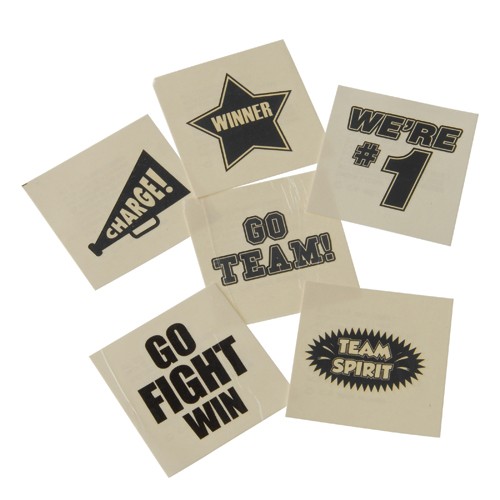 Picture of US Toy KD42-01X19 School Spirit Tattoos&#44; Black - 19 Per Pack - Pack of 144