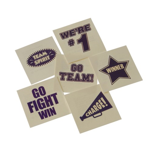 Picture of US Toy KD42-05X19 School Spirit Tattoos&#44; Purple - 19 Per Pack - Pack of 144