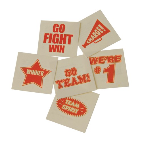 Picture of US Toy KD42-09X19 School Spirit Tattoos - Orange&#44; 19 Per Pack - Pack of 144