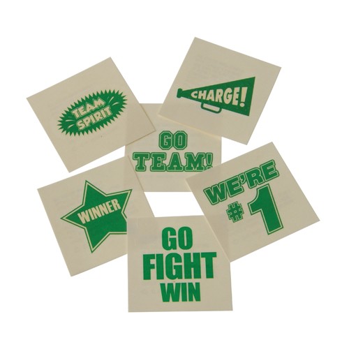 Picture of US Toy KD42-10X19 School Spirit Tattoos - Green&#44; 19 Per Pack - Pack of 144