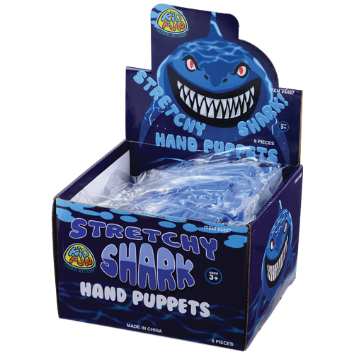 Picture of US Toy 4487 6 Piece Stretchy Shark Hand Puppets - Pack of 6