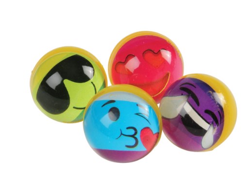 32 mm Rainbow Emoji Bounce Balls