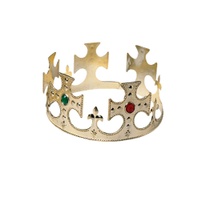 Plastic King Gold Crown with Jewels