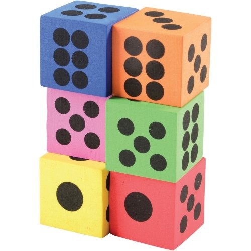 Picture of US Toy 4575 Mini Foam Toy Dice, Assorted Color - 6 Piece