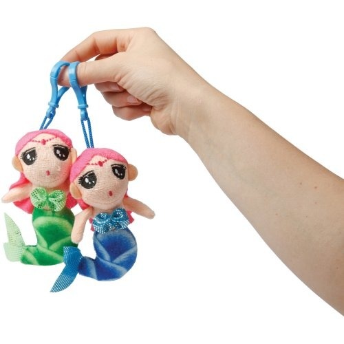 Picture of US Toy SB658 Mermaid Clip Plush Back Pack Clips - Pack of 12