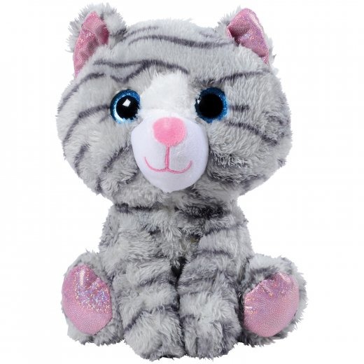 Picture of US Toy SB683 Glitter Eyes Striped Cat Plush