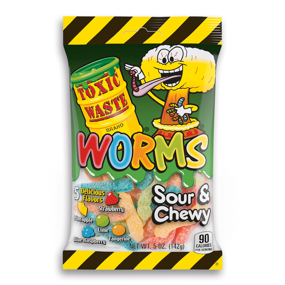 5 oz Toxic Waste Sour Worms Candy, Pack of 12