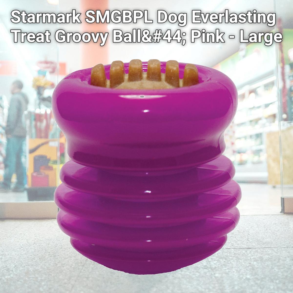 Picture of Starmark SMGBPL Dog Everlasting Treat Groovy Ball&#44; Pink - Large