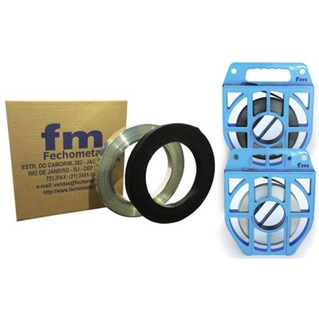 Steel Strapping, 1-1/4 in W, 0.044 in Thick, 100 ft L, 304 Stainless Steel
