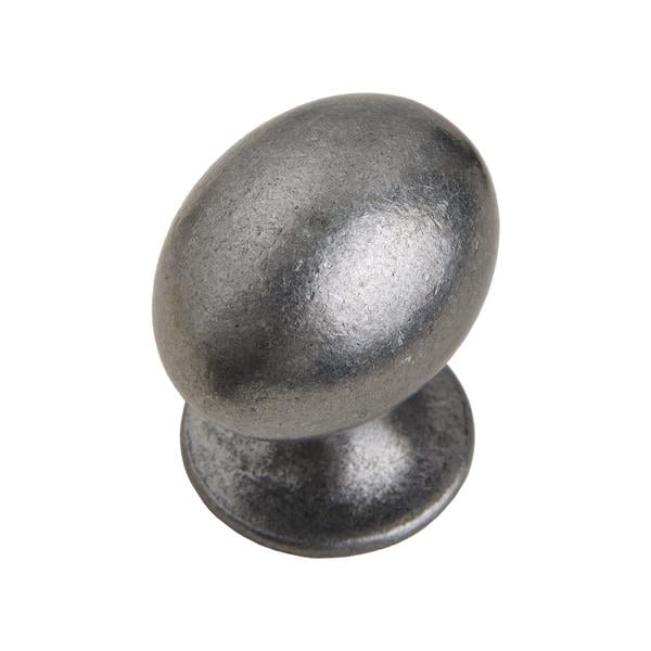 Danbury Oval Cabinet Knob  Antique Iron  1-1/4 inch  Single