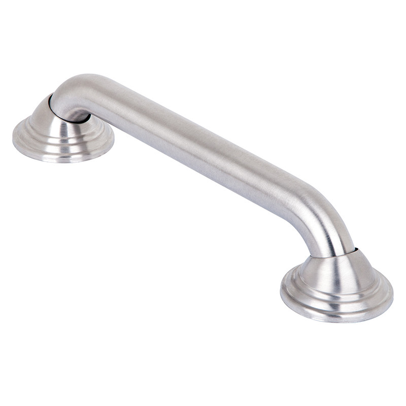 Decorative Shower Safety Grab Bar  Brushed Nickel  12 inch