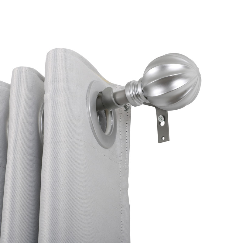 48-86 in. Curtain Rod with Decorative Ball Finial - Nickel