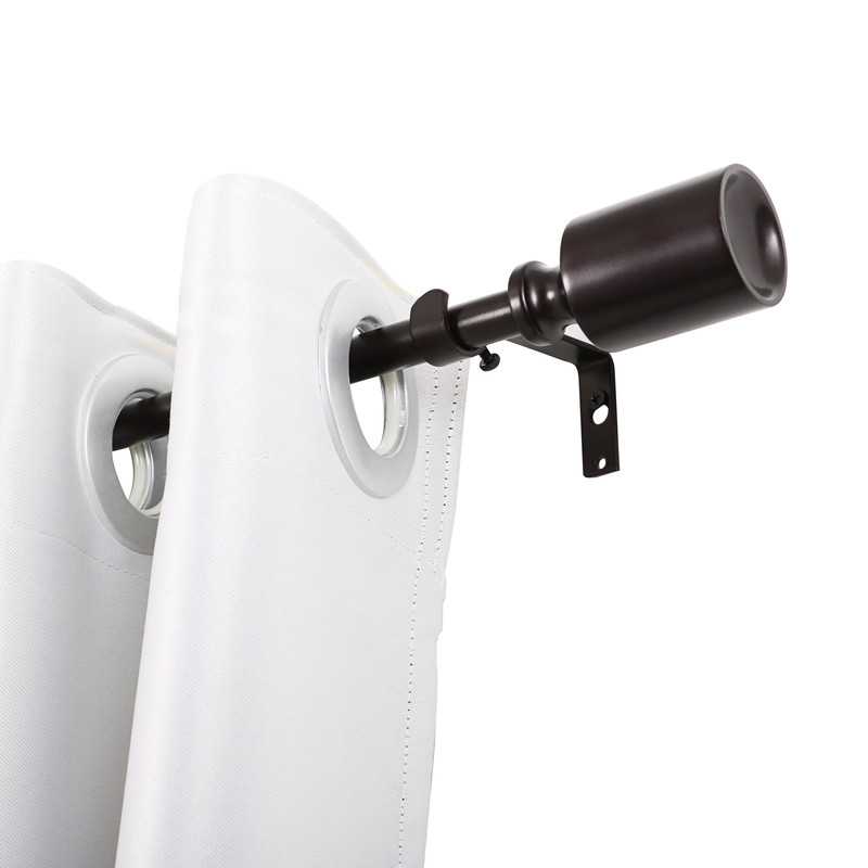 86-120 in. Curtain Rod with Decorative Cap Finial - Bronze