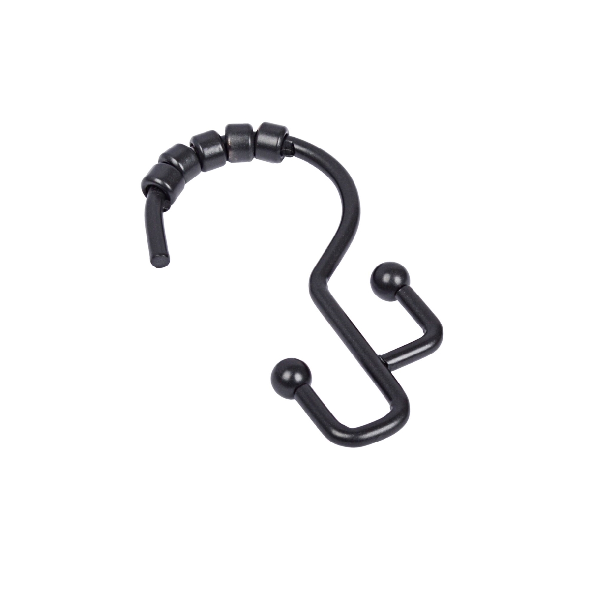 Double Roller Shower Hook, Black