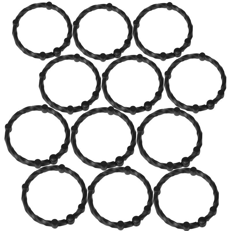 Picture of Utopia Alley HK5BK Eternity Never Rust Rustproof Zinc Shower Curtain Rings for Bathroom Shower Rods Curtains&#44; Black - Set of 12