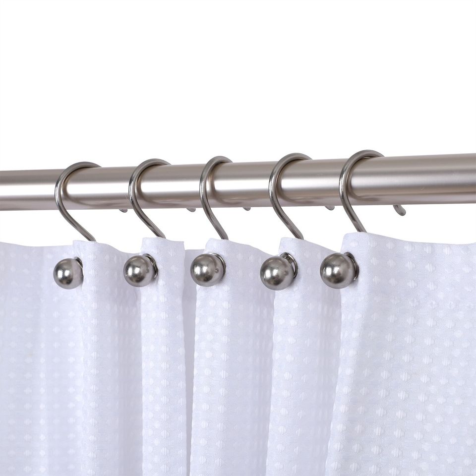 Utopia Alley Rust-Resistant Metal Shower Curtain Hooks, Decorative Round Base Design, Shower Hooks Hangers for Bathroom - Set of 12 - Oil rubbed bronz