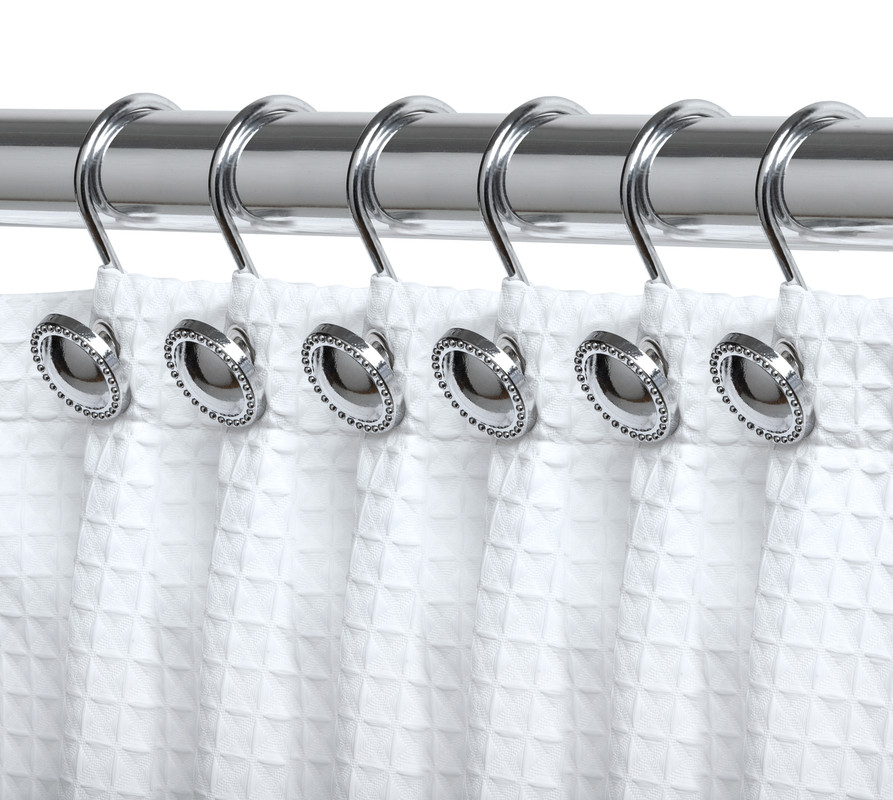 Utopia Alley Rust-Proof Zinc Shower Curtain Hooks, Shower Hooks Hangers for Bathroom, Kitchen Utensils, Curtains, Clothing etc - Set of 12 - Chrome