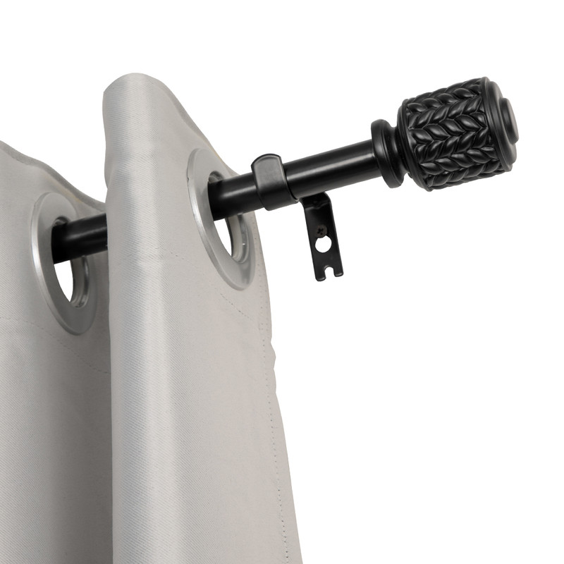 0.75 in. Curtain Rod for 86-120 in. Windows, Black