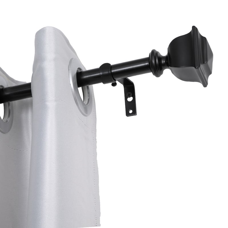 0.75 in. Curtain Rod for 86-120 in. Windows, Black