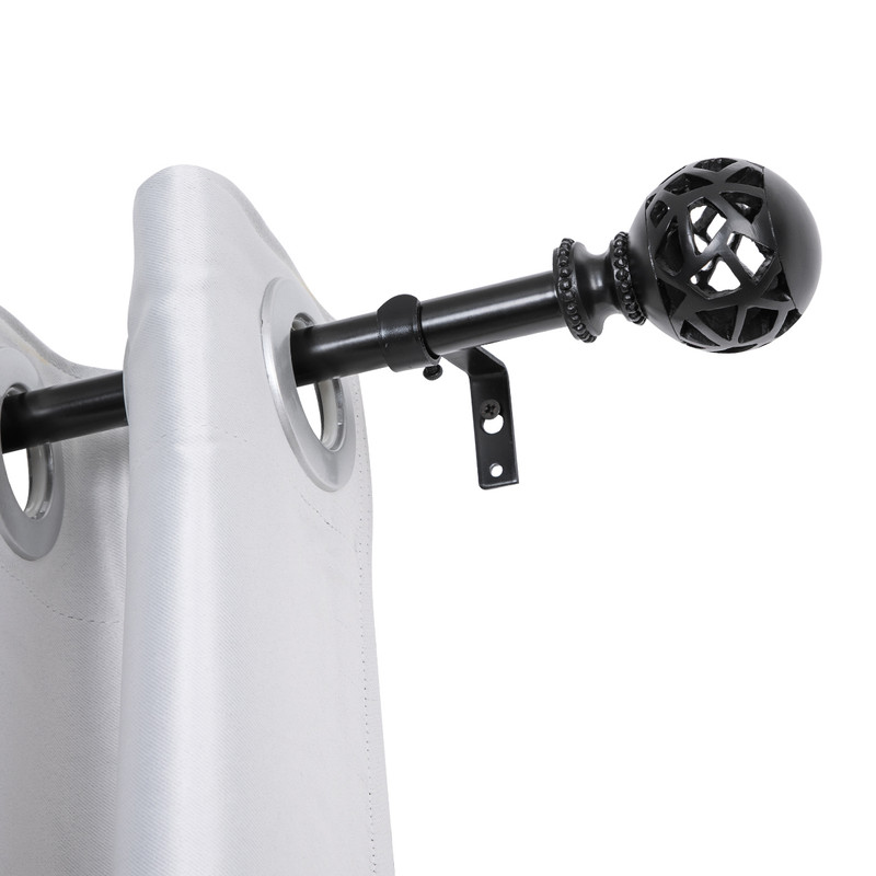 0.75 in. Curtain Rod for 86-120 in. Windows, Black