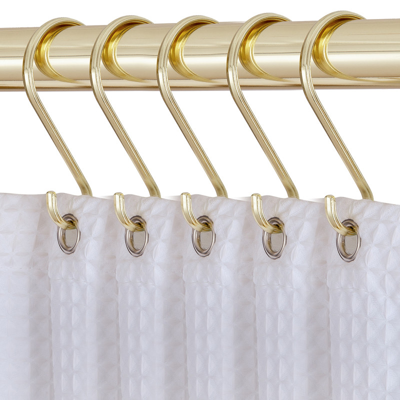 Picture of Utopia Alley HK15GD 1.7 x 3.3 in. S Shaped Rustproof Zinc Shower Curtain Hooks Rings for Shower Curtains & Bathroom&#44; Gold - Set of 12