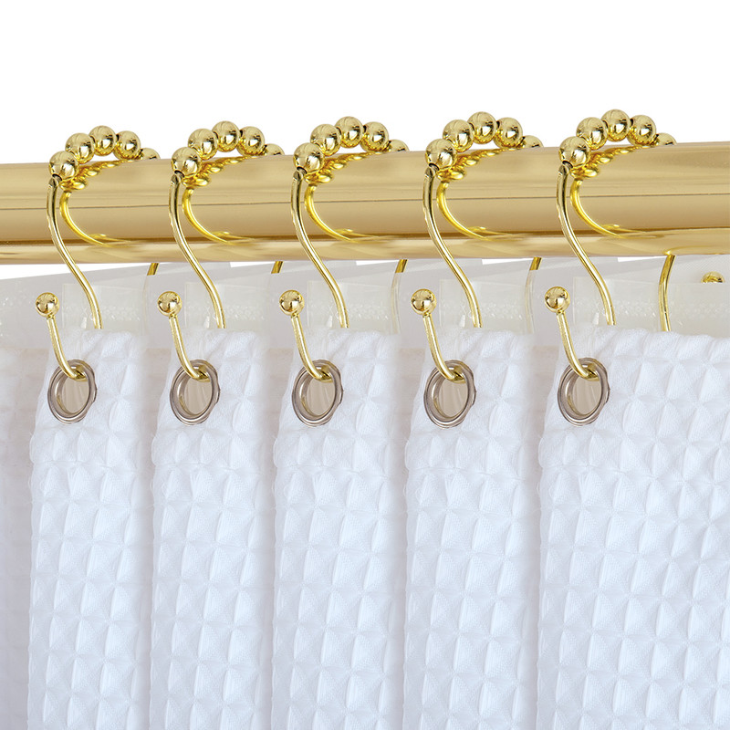 Picture of Utopia Alley HK16GD 1.9 x 2.4 in. Rust Resistant Stainless Steel Double Roller Ball Shower Curtain Rings for Bathroom&#44; Gold