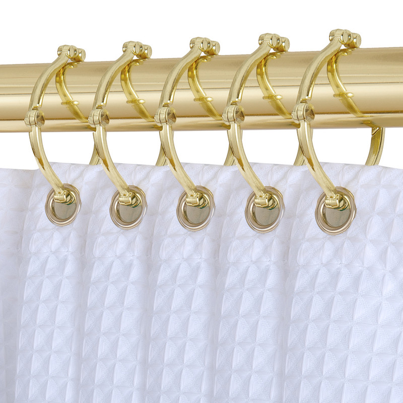 Picture of Utopia Alley HK12GD 2.3 x 2.3 in. Rustproof Zinc Shower Curtain Hooks Rings for Bathroom&#44; Gold - Set of 12