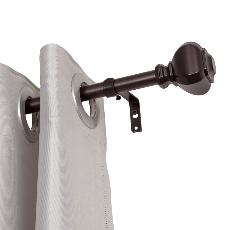 0.75 in. Single Decorative Drapery Adjustable Curtain Rods for Windows 48 to 86 in. - Oil Rubbed Bronze
