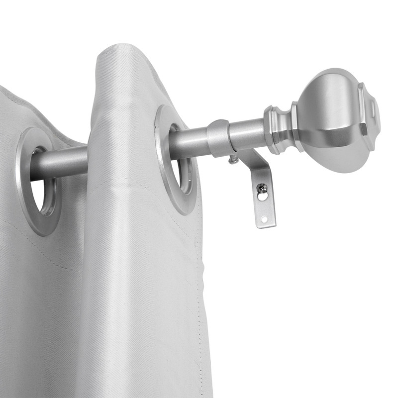0.75 in. Single Decorative Drapery Adjustable Curtain Rods for Windows 86 to 120 in. - Nickel