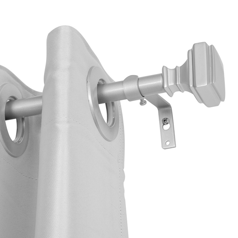 0.62 in. Single Decorative Drapery Adjustable Curtain Rods for Windows 28 to 48 in. - Nickel