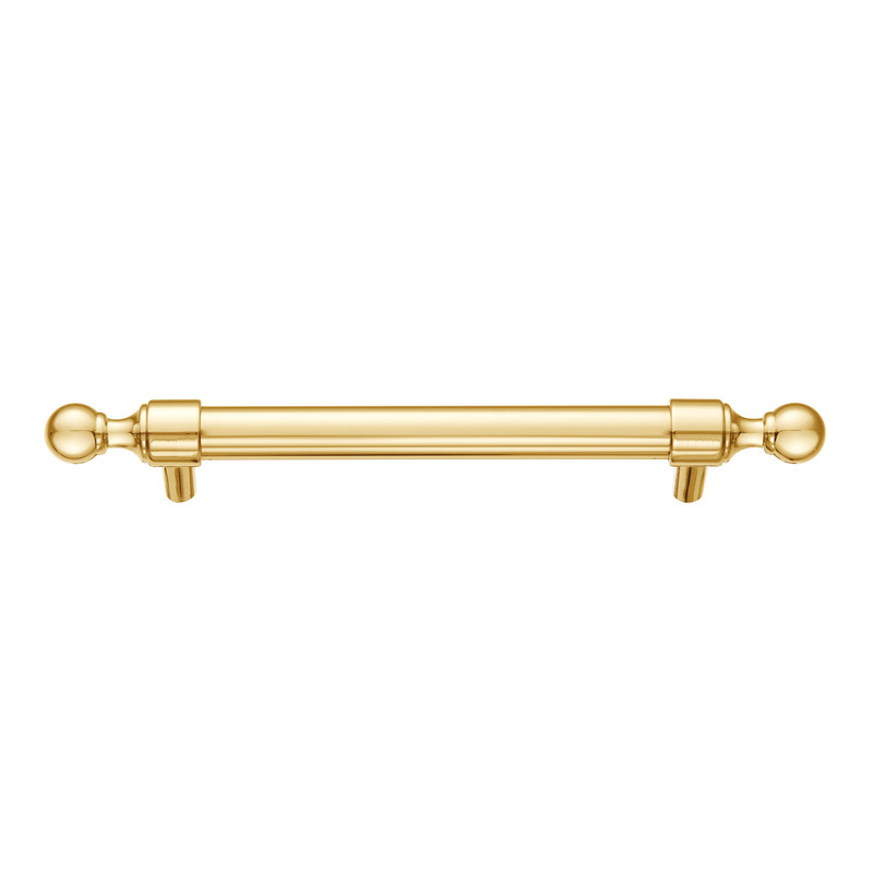 5 in. Center to Center Copper & Zinc Cabinet Pull, Polished Gold
