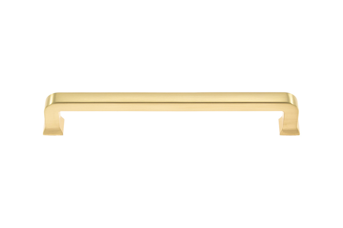 6.3 in. Center to Center Zinc Cabinet Pull, Brushed Brass